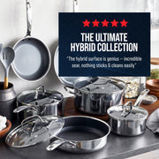 Blue Diamond CC010451-001 Diamond Bond 5-Piece Non-Stick Frying Pans Set, Tri-Ply Stainless Steel Hybrid Cookware