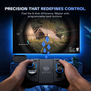 NYXI Hyperion 3 Wireless Joypad Controller with Drift-Free Hall Effect Joysticks, Mechanical Micro-Switch Buttons, 9-Axis Gyro, Dual Programmable Back Buttons, USB-C, Black