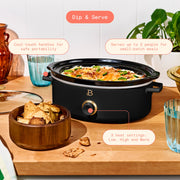 Beautiful 29248 2.5 Qt Dip & Serve Manual Slow Cooker with Shallow Wide Basin, Matte Black Sesame