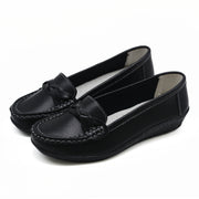 HAJINK Womens Loafers Flats Casual Shoes, Faux Leather, White, Platform Flat Heel, Round Toe, Slip-On