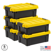 IRIS 540013 3gal 5pk Heavy Duty Plastic Utility Storage Bin For Garage and Basement