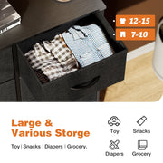 CONCETTA 8-Drawer Fabric Dresser with Adjustable Feet, Waterproof Wooden Surface, Black