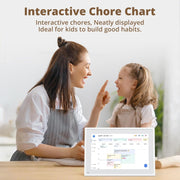 EKASN 10.1 Digital Calendar Chore Chart, 1080P FHD Interactive Touchscreen Smart Family Planner, White, TP10
