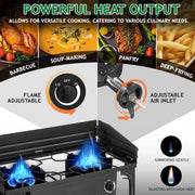 Ktaxon 2 Burner 150000 BTU Cooker Outdoor, w/ Wind Panel