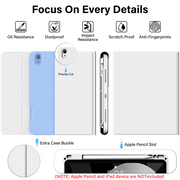 Kenke Keyboard Case for iPad Air 11 Inch M4 M3 M2 2026, 10.9 Inch 5th and 4th Gen, Detachable Bluetooth Keyboard with Rechargeable Battery, Right Side Pencil Holder, Grey