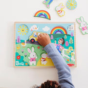 Melissa & Doug 50355 Ms. Rachel Wooden Song Peg Puzzle, Light Activated, 6-Piece with Full Songs