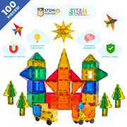 Tytan TYTAN100 Tiles Magnetic Toy Tiles, 100 Pieces, STEM