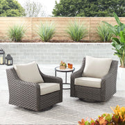 Better Homes & Gardens BHD336261303601 River Oaks Outdoor Swivel Gliders with Patio Covers, Set of 2, Dark Brown