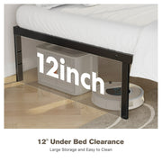 Horshod WIM-3611 Full Size Heavy Duty Platform Bed with Underbed Storage, 14-Inch High Steel Slat Support, Black