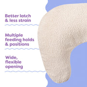 Boppy Nursing Pillow Luxe, Ergonomic Breastfeeding Pillow with Firm, High, Large Water-Repellent Cushion, Washable Premium Fabric Cover, Oatmeal Boucle