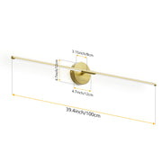 Ralbay 40 Inch Gold Wall Sconces Set of Two, 360 Rotatable Vanity Light, 3000K LED, Metal Construction, 9825
