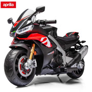 TCARAIWEN 24V Kids Motorbike Aprilia Licensed Ride on Toy, Black