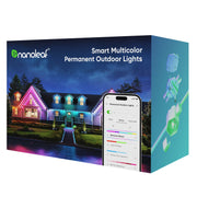 Nanoleaf N7401K03-30POL-NC Smart Multicolor Permanent Outdoor LED Lighting, 100ft RGBICW Addressable LED Pucks
