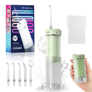 JTF F200 Mini Cordless Water Flosser for Teeth with 5 Jet Tips and Travel Bag, Green