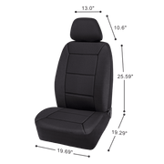 Auto Drive 2010SC11 2 Piece Low Back Memory Foam Car Seat Cover, Polyester, Black, Universal Fit