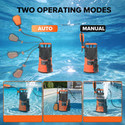 Prostormer 1HP Submersible Water Pump, 3700GPH High Flow, Auto On/Off Float Switch, Multiple Hose Adapters, 120V