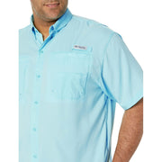 Columbia Men's PFG Tamiami II Short Sleeve Shirt, Omni-Shade UPF 40, Omni-Wick, Gulf Stream, 3X Tall, 128705