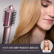 Shark FlexFusion Air Straightener and Hair Dryer Multi-Styler with Ceramic Plates, Auto-Wrap Curlers, Wet or Dry Brush, Concentrator Nozzle, Cosmic Blush