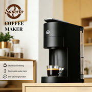 Sanerto Single Serve Coffee Maker Compatible with K Cup Capsules and Grounds, 6-12oz Adjustable Cup Size, 1000W, Black, Sanerto-A01A