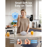 Goosiay Mini Countertop Nugget Ice Maker, Portable, Stainless Steel, 33 lbs Daily Output, Soft Chewable Pellet Ice, HZB-15NG