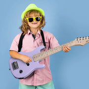 ADM EJC301-PP 30 inch Kids Electric Guitar Beginner Kit, Purple