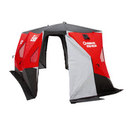 Eskimo Outbreak 850XDP Ice Fishing Shelter, StormShield Insulated Fabric, Dual No-Trip Doors, 7-9 Person, Red/Black, 50850