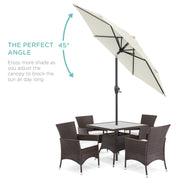Best Choice Products 7.5 ft Market Patio Umbrella with Steel Frame, Weather-Resistant Ivory Polyester Canopy, Push Button Tilt, Crank Lift SKY11825
