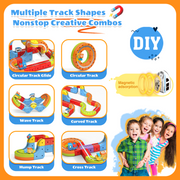 BRISTLIX 141PCS Electric Train Set with Flexible 3D Magnetic Race Track STEM Toy for Kids Ages 3-8, 699-68A