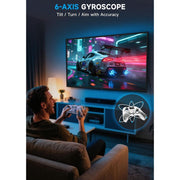 AOC Wireless Gaming Controller, Multi-Platform Compatible with PC, Steam, Switch, PS4, iOS, Android, 1.5-Inch Interactive Screen, Hall Effect Joysticks and Triggers, RGB Lighting, Adjustable Vibration and Turbo, White