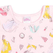 Disney Princess Little Girls Skater Dress and Matching Scrunchie Set, Pink, Cotton-Blend French Terry, Short Sleeve, P-G1D3602PR