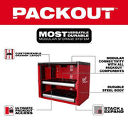 Milwaukee Electric PACKOUT Steel Storage Rack, Modular Sliding Drawers, Customizable Layout, Red/Black, 48-21-8000
