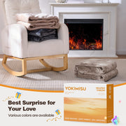 Ocuuziisu Electric Blanket, King Size 90 x 100 in, Double-Sided Flannel Sherpa, 9 Heat Settings, 10 Hour Auto-Off, Machine Washable, Camel, 90100U