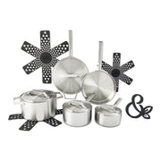 Thyme&Table 13-Piece Tri-Ply Stainless Steel Cookware Set, Silver, Oven Safe, Induction Compatible, TT2574RM