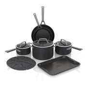 Ninja NeverStick Professional Hard-Anodized 12-Piece Cookware Set, Black, Aluminum, Stainless Steel Handles, C39012
