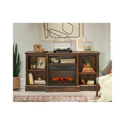 Sauder 443347 Fireplace TV Stand, Walnut