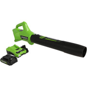 Greenworks BL24B212 24V Axial Blower 90 MPH 320 CFM 2Ah USB Battery and Charger