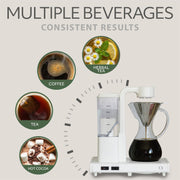 Willow Pour Over Coffee Maker, 10-Cup Capacity, Fast Heating Stainless-Steel System, Eco-Friendly 99% Recycled Plastics, Auto Drip Stop, Auto Shut-Off, White, 7710MY