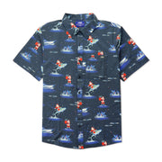 AFTCO Boatbar Men's Short-Sleeve Button-Down Fishing Shirt, UPF 50 Sun Protection, Arctic Blue, 2XL, M45342