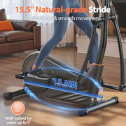 Niceday Elliptical Trainer, 15.5in Stride, 16 Level Magnetic Resistance, 400lbs Capacity, Brown, CT11S