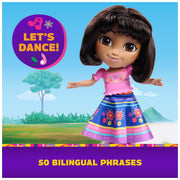 Spin Master Dance With Me Dora Interactive Doll with Music, Bilingual Phrases, 2 Skirts, Barrettes, Collector Card, 6073345