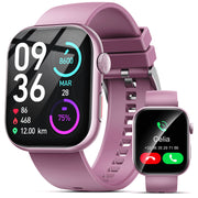 VEAT00L Unisex Smart Watch, 2.01 in HD Touchscreen, Bluetooth Call, IP68 Waterproof, 180+ Sports Modes, Pink, 2025
