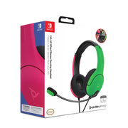 PDP 500-162-PKGR-NA Wired Stereo Gaming Headset W/Noise Cancelling Microphone: Nintendo Switch, Pink & Green