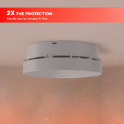 Universal Security Instruments 2 IN 1 Smoke and Fire Alarm with 10-Year Sealed Battery, Photoelectric Sensor, White, Round