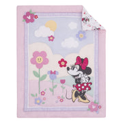 Disney Baby Minnie Mouse 3-Piece Crib Bedding Set with Comforter, Fitted Sheet, Blanket, Pink, 9713284RC