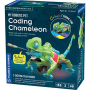 Thames & Kosmos My Robotic Pet Coding Chameleon STEM Building Kit, Color-Sensing Robot with 3 Play Modes, Screen-Free Educational Toy for Kids 8+, 15-Inch, 620507