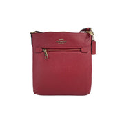 Coach Mini Rowan File Bag, Crossgrain Leather, Red, Adjustable Strap, Zip-Top Closure, CE871IMF8Q