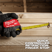 Milwaukee 48-22-1226 Tape Measure, 8m/26ft Wide Double-Sided Blade, 18ft Reach, Black