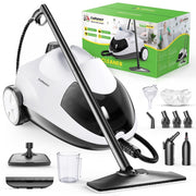 Loheer Canister Steam Cleaner, 1500W High-Pressure Steam at 320F, 2L Water Tank, 20 Accessories, Child-Safe Lock, Chemical-Free Cleaning for Home and Car, LHZQJ02