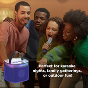 Aiwa AI6029-RBLU Light up Wireless Karaoke Speaker, Rockstar Blue