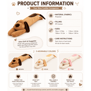 Vanelink Living Extra Long Dog Body Pillow Plush, Soft Stuffed Animal, Full-Body Support, Brown, Giant Size